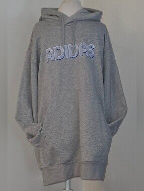 Adidas Men's Active Crewneck Hoodie Sweatshirt with Retro Logo Gray 3XL - NEW